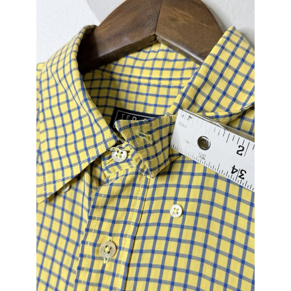 Vintage Ted Baker Shirt Specialist London Mens 4 Yellow Blue Check Button Up XL - Picture 8 of 16